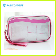 Bolso portátil Rbc-045 del maquillaje de plata de las señoras PVC / PU